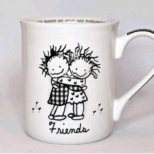 Charming Black and White Friendship Mug for Dining